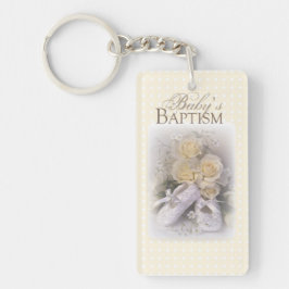 Llavero Bautizo de bebé Neutral, Nombre personalizable,
