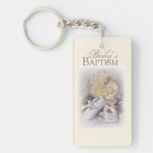 Llavero Bautizo de bebé Neutral, Nombre personalizable,