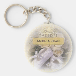 Llavero Bautizo de bebé Neutral, Personalizado, Ameli