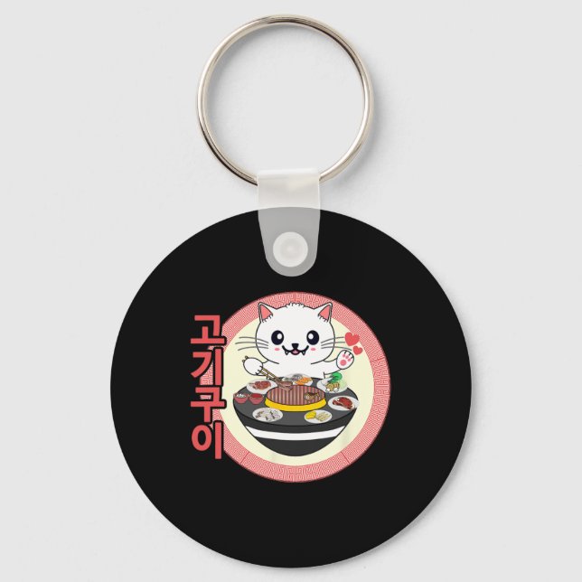 Llavero Bbq coreano Kbq Kawaii Cat (Anverso)