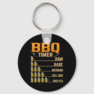 Llavero Bbq Timer Raw Rare Medio Bien Hecho Amantes De La 