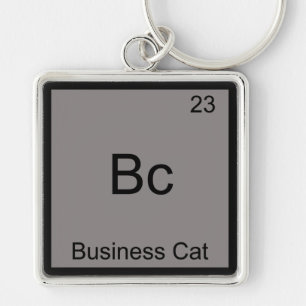 Llavero Bc - Gato Empresarial Símbolo de Elemento de Quími