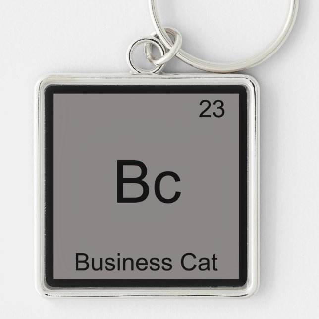 Llavero Bc - Gato Empresarial Símbolo de Elemento de Quími (Frente)
