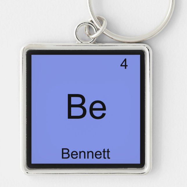 Llavero Be - Bennett Funny Chemisty Element Symbol Nombre  (Frente)