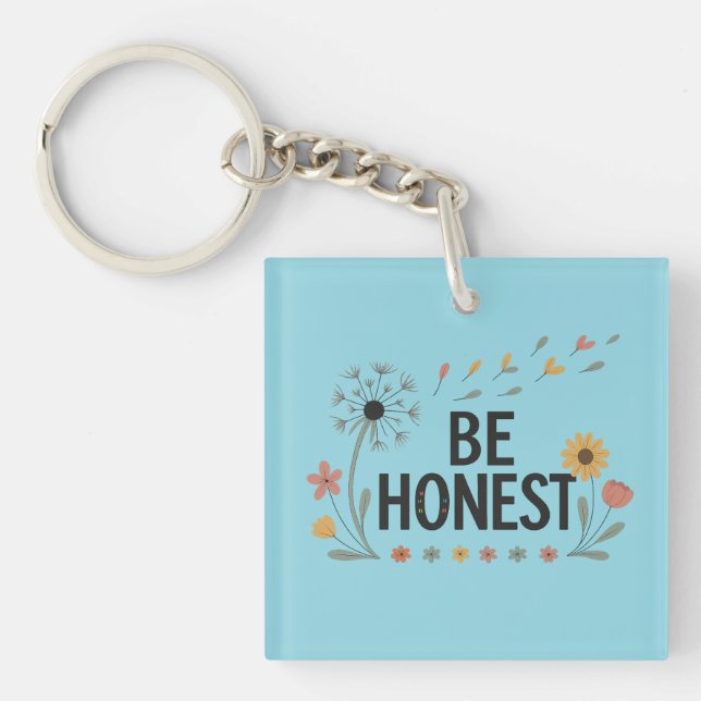 Llavero Be Honest Floral Keychain Pink Yellow Green Flower (Frente)