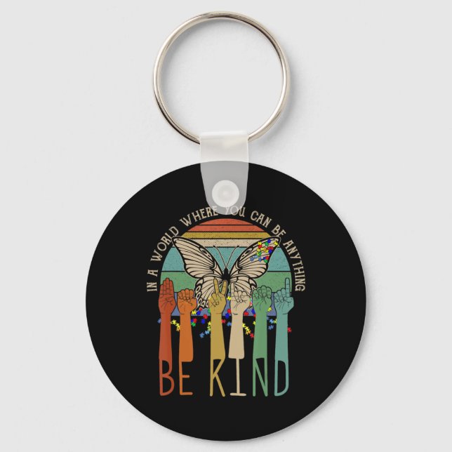 Llavero Be Kind  Autism Awareness ASL Mom Teacher Kindness (Anverso)