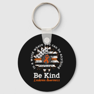 Llavero Be Kind Naranja Ribbon Sunflower Amabilidad Leucem
