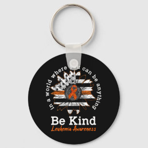 Llavero Be Kind Naranja Ribbon Sunflower Amabilidad Leucem