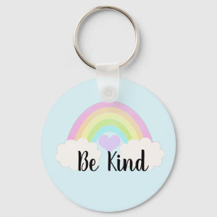 Llavero Be Kind Pastel Watercolor Arcoiris