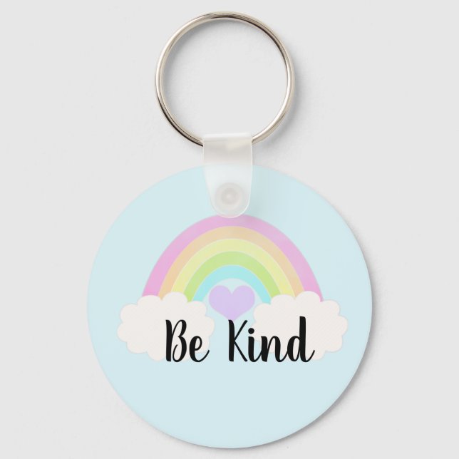 Llavero Be Kind Pastel Watercolor Arcoiris (Anverso)