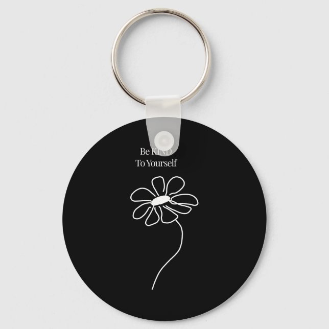 Llavero Be Kind To Yourself Minimalist Flower Self Love  (Anverso)