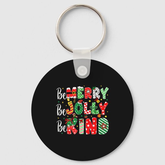 Llavero Be Merry Be Jolly Be Kind Merry Christmas Teacher  (Anverso)