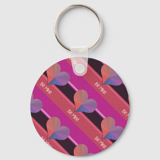 Llavero Be Mine Valentine Corazón Reflectivo (Anverso)