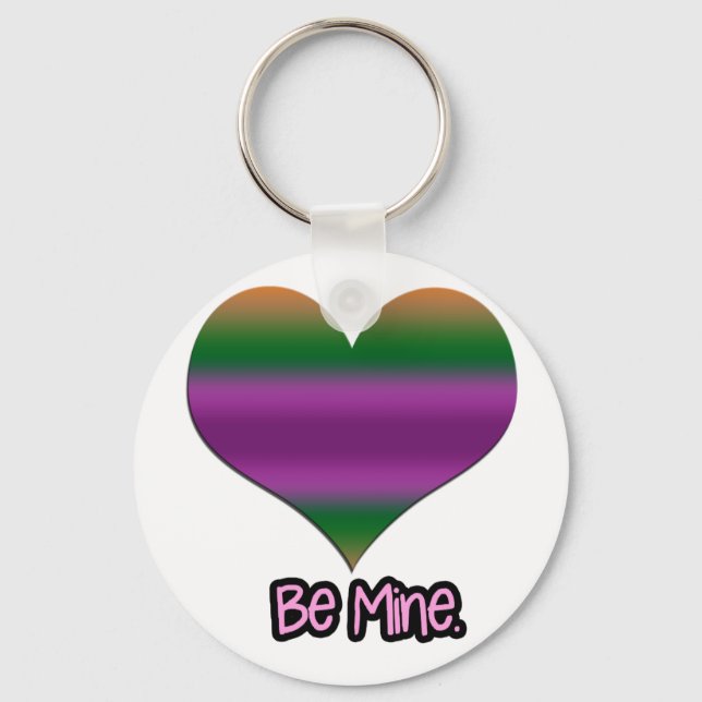 Llavero Be Mine Valentine Purple Stripe Heart (Anverso)