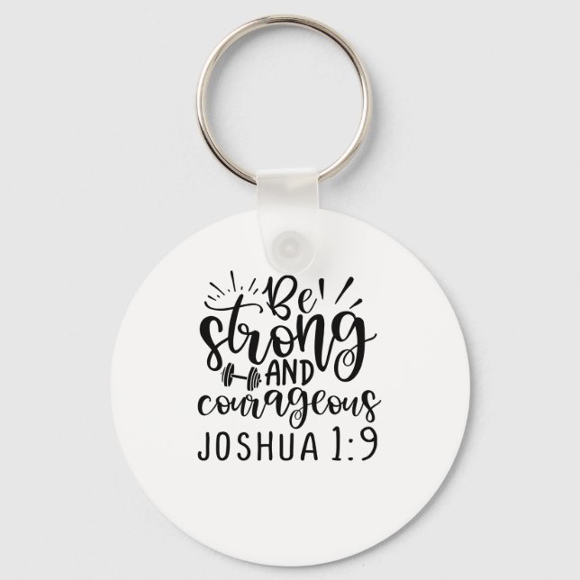 Llavero Be Strong And Courageous Joshua 1 9 (Anverso)