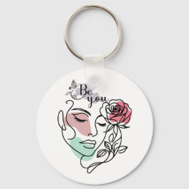Llavero Be You Face Line Art Woman Face Line Art
