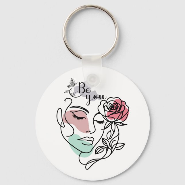 Llavero Be You Face Line Art Woman Face Line Art (Anverso)