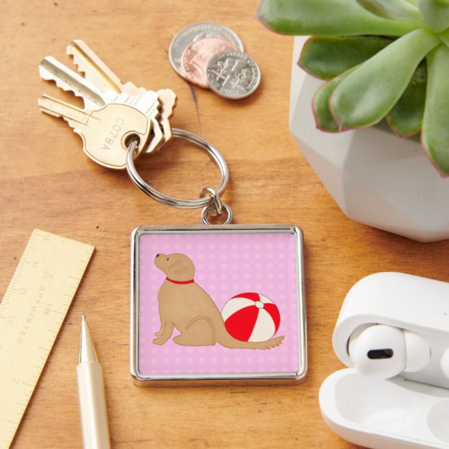 Llavero Beach Days Dog Candy Cotton Pink Key Chain Silver (Escritorio )