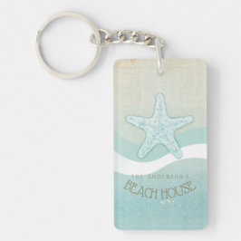 Llavero Beach House Nautical Starfish Aqua Blue ID623