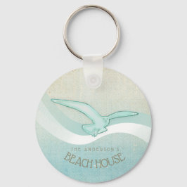 Llavero Beach House Seagull Aqua Blue ID623