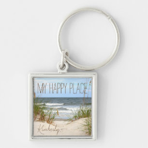 Llavero Beach My Happy Place con el nombre