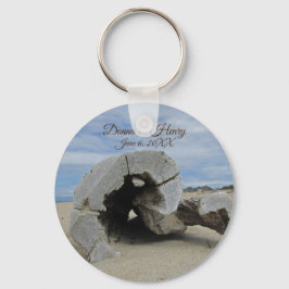 Llavero Beach Wedding Favor Bonito Driftwood Photo Ocean