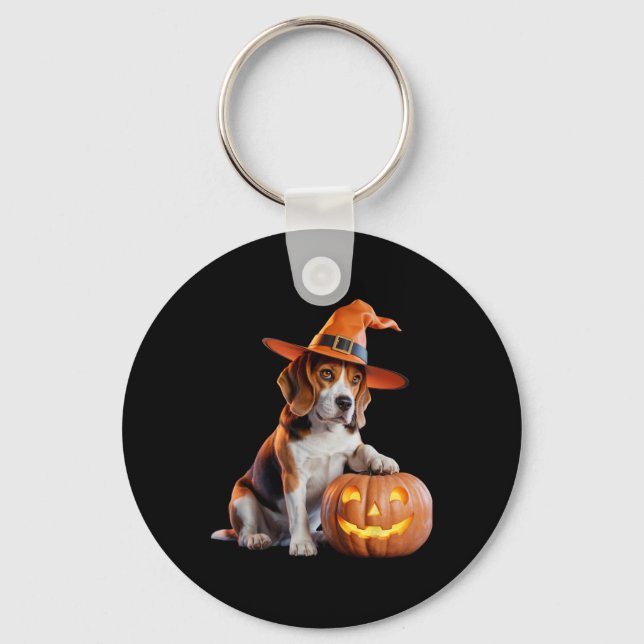 Llavero Beagle De Halloween Para Los Amantes Del Perro Enc (Anverso)