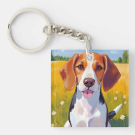 Llavero Beagle Dog Watercolor Pet Painting