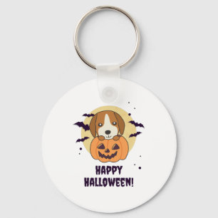 Llavero Beagle En Calabaza Dulces Perros Feliz Halloween