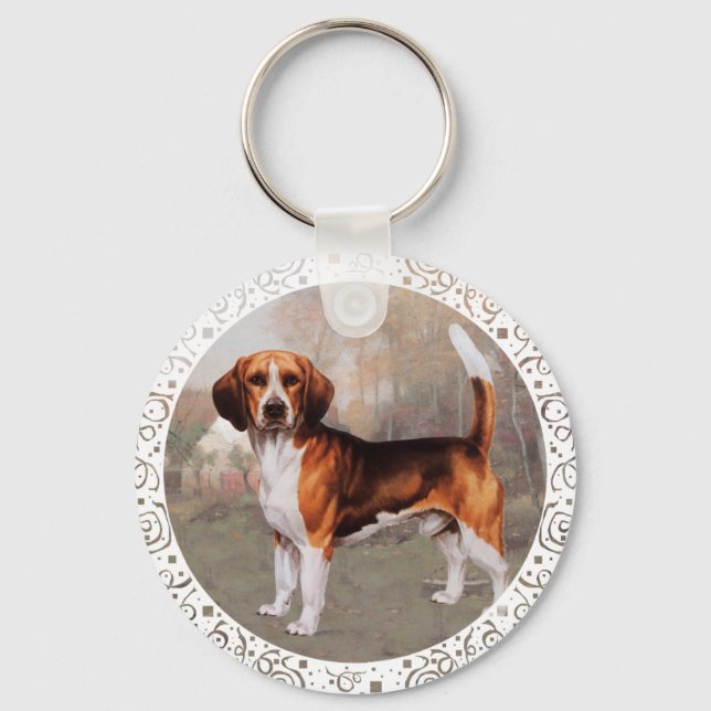 Llavero Beagle en el escenario de un país (Anverso)