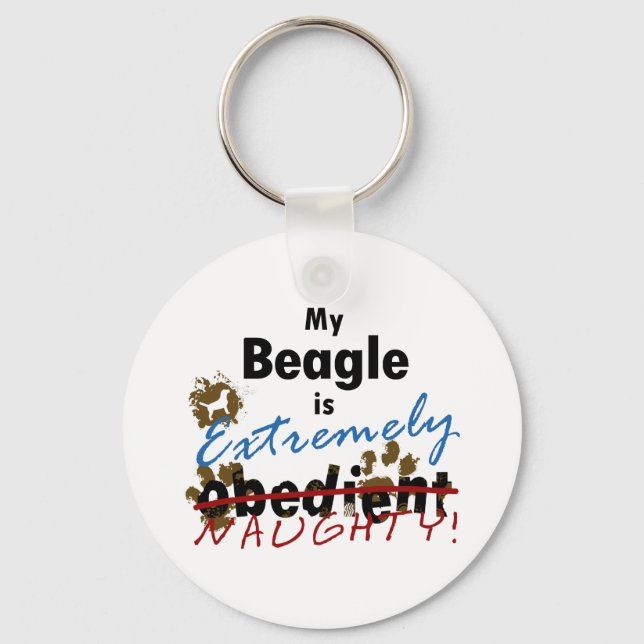 Llavero Beagle extremadamente traviesa (Anverso)