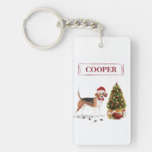 Beagle graciosos Navidades perro con árbol