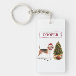 Llavero Beagle graciosos Navidades perro con árbol