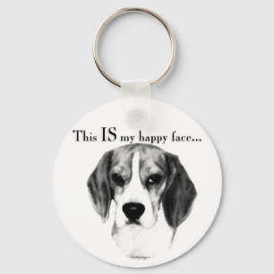 Llavero Beagle Happy Face; Happy Beagle; Grumpy Beagle