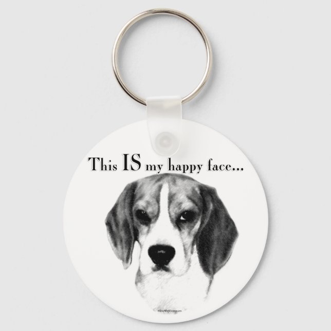 Llavero Beagle Happy Face; Happy Beagle; Grumpy Beagle (Anverso)