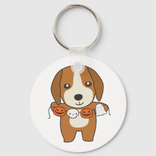 Llavero Beagle Happy Halloween Perro Costume Keychain