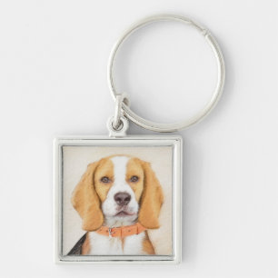 Llavero Beagle Hound Dog Pintura original de animales
