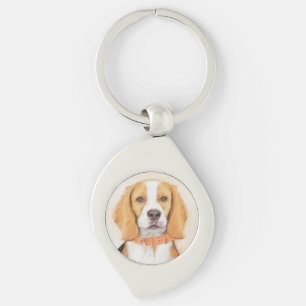 Llavero Beagle Hound Dog Pintura original de animales