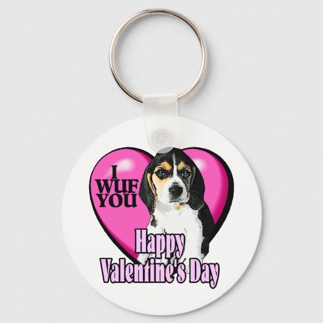 Llavero Beagle I Wuf You (Anverso)