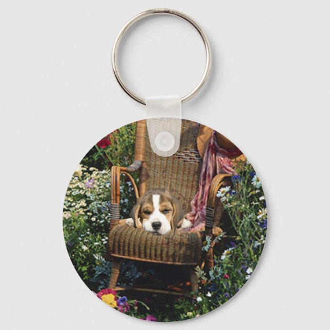 Llavero Beagle In Garden Chair Keychain (Anverso)