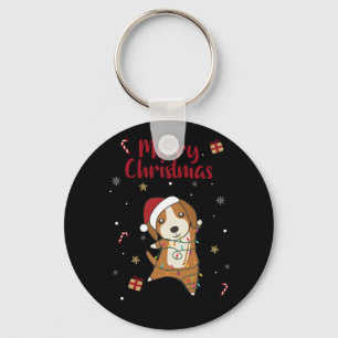 Llavero Beagle Merry Christmas Winter Animals Dog
