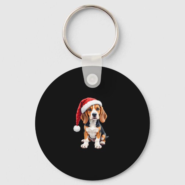 Llavero Beagle Navidades Perro camiseta de manga larga (Anverso)