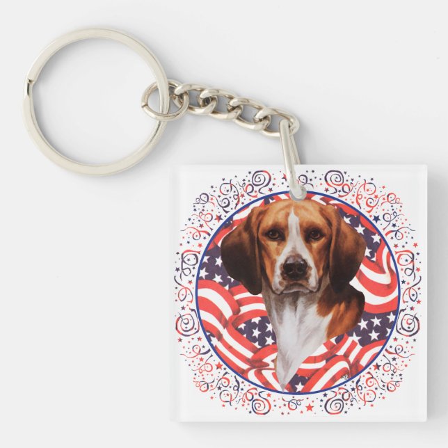 Llavero Beagle Patriótico (Frente)