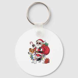 Llavero Beagle Xmas iluminando a Santa Riding Perro Beagle
