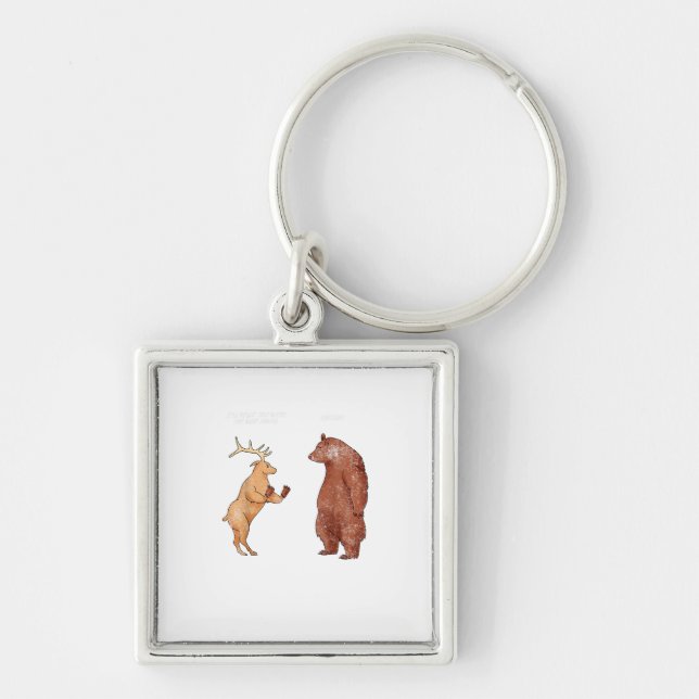 Llavero Bear Hands Oh Deer Funny Sayings Pun Gift  (Frente)