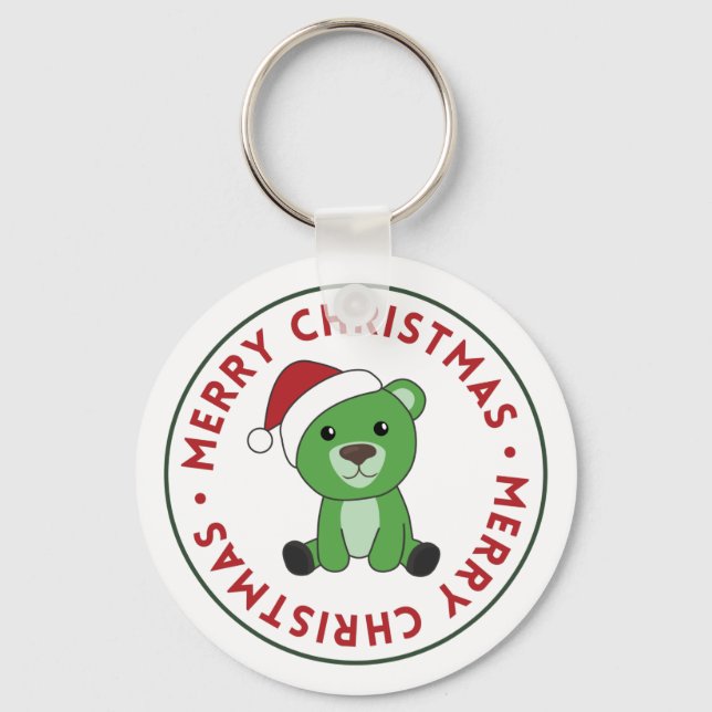 Llavero Bear Merry Christmas Winter Animals Bears Keychain (Anverso)