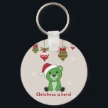 Llavero Bear Merry Christmas Winter Animals Bears Keychain<br><div class="desc">Oso para Navidades con luces de hadas. Animales divertidos con regalos y nieve para las vacaciones. También es gracioso para los Navidades en julio. Los osos son animales dulces y perfectos para los Navidades.</div>