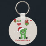 Llavero Bear Merry Christmas Winter Animals Bears Keychain<br><div class="desc">Oso para Navidades con luces de hadas. Animales divertidos con regalos y nieve para las vacaciones. También es gracioso para los Navidades en julio. Los osos son animales dulces y perfectos para los Navidades.</div>