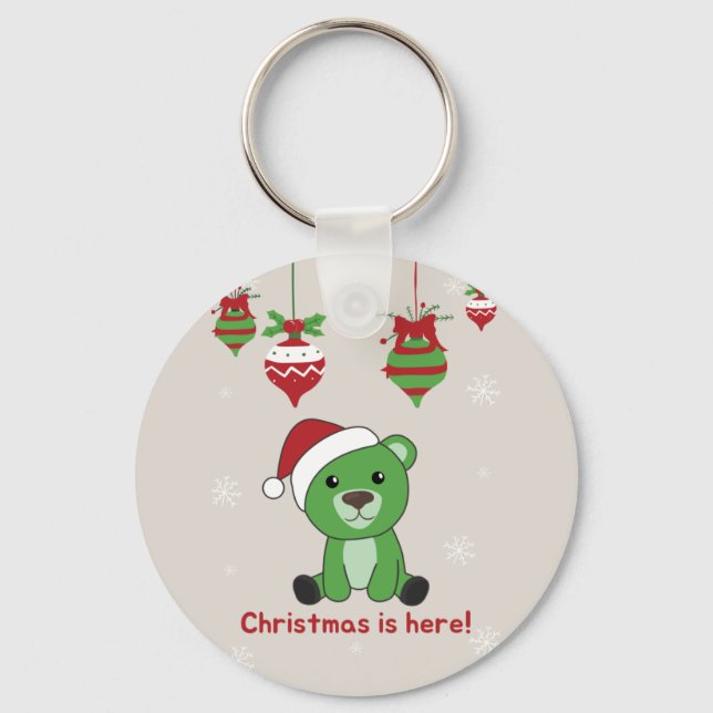Llavero Bear Merry Christmas Winter Animals Bears Keychain (Anverso)