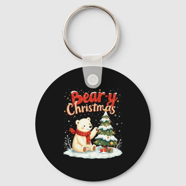 Llavero Bear-y Christmas Cute Lar Bear Holiday Pun Gift  (Anverso)